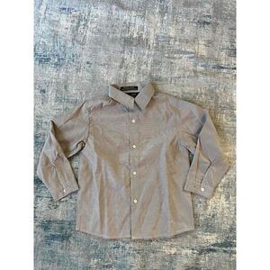 Andrew Fezza Black White Microstripe Button Down Dress Shirt Boys 5